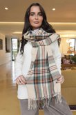 Mackenzie Plaid Blanket Scarf Stone /20=